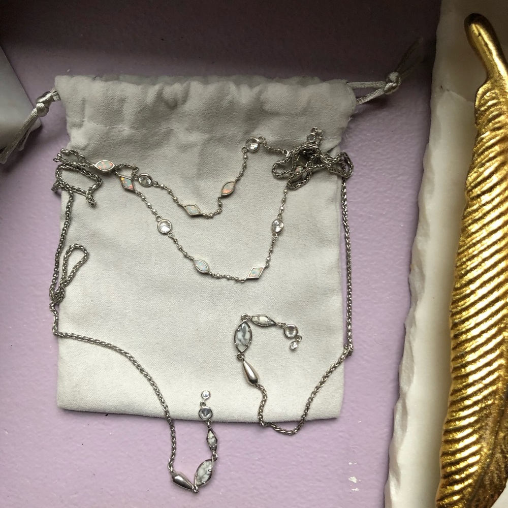 Kendra Scott Emelina Lariat Kyocera Opal Howlite